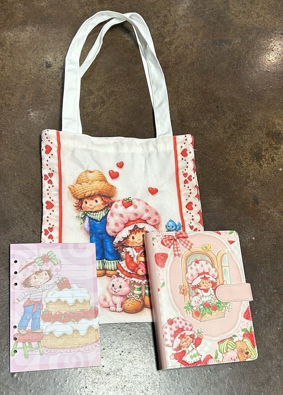 Strawberry Shortcake A5 Binder w/ Printed Stationery paper & Tote